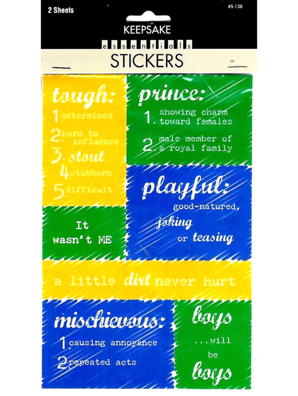 2 Sheets - Keepsake Essential Stickers #S-138